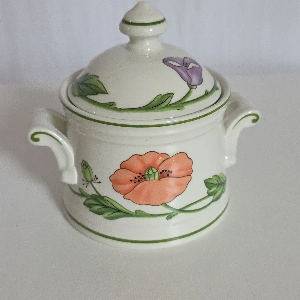 Villeroy & Boch Amapola Sugar Bowl & Lid with Handles